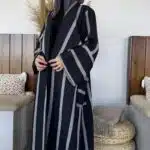 عباية كتان مقلم