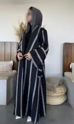 عباية كتان مقلم