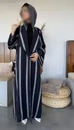 ⁦عباية كتان مقلم⁩ - الصورة ⁦2⁩