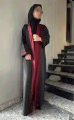 عباية التفته بالأسود والبرغندي
